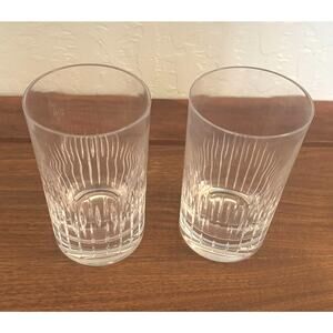 Set of 2 Atlantis Sonnet Crystal Highball Glasses Whiskey Portugal 4 7/8” ~ EUC!